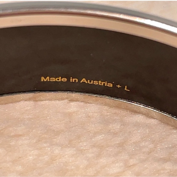 Hermes Enameled GM Bangle SV Elephant Pattern Orange W/Box - Picture 9 of 9